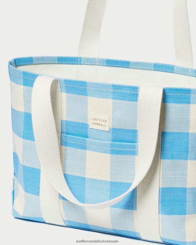 Frauen Loeffler Randall Bennett mittelgroße Tragetasche blauer Gingham Taschen 846824319