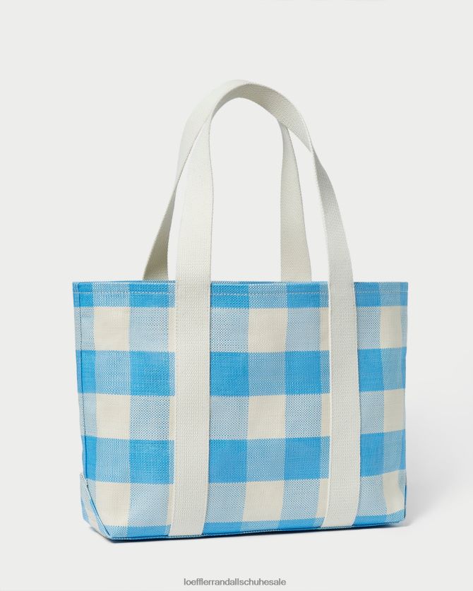 Frauen Loeffler Randall Bennett mittelgroße Tragetasche blauer Gingham Taschen 846824319