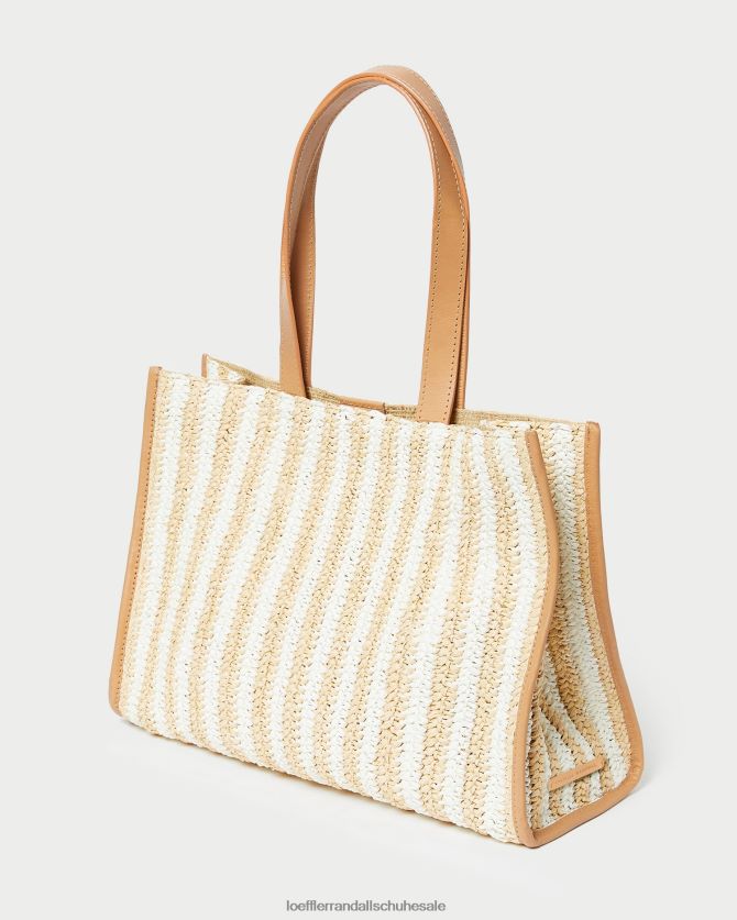 Frauen Loeffler Randall Pia natürliche gehäkelte Tasche weiß/natur gestreift Taschen 846824323