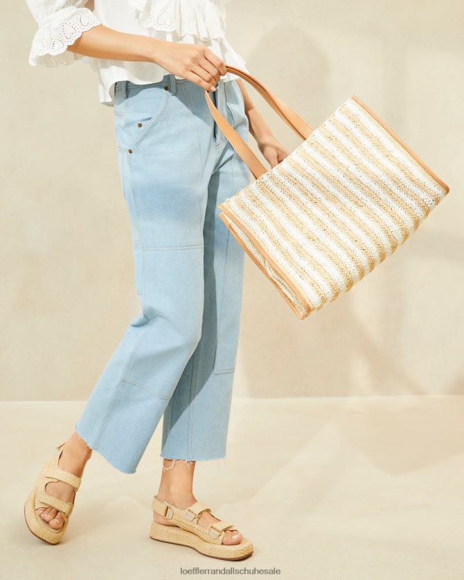 Frauen Loeffler Randall Pia natürliche gehäkelte Tasche weiß/natur gestreift Taschen 846824323