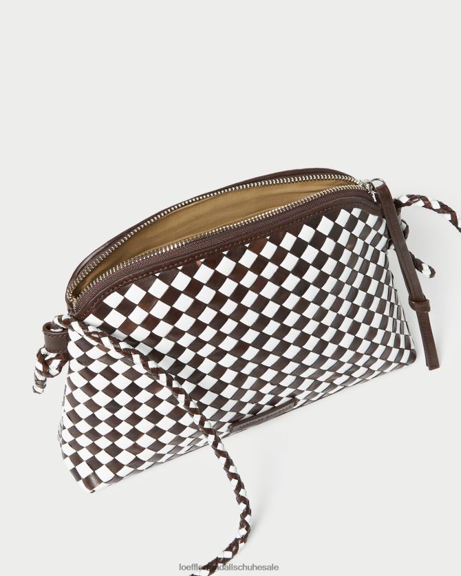 Frauen Loeffler Randall Mallory gewebte Umhängetasche schokolade/weiß Taschen 846824332