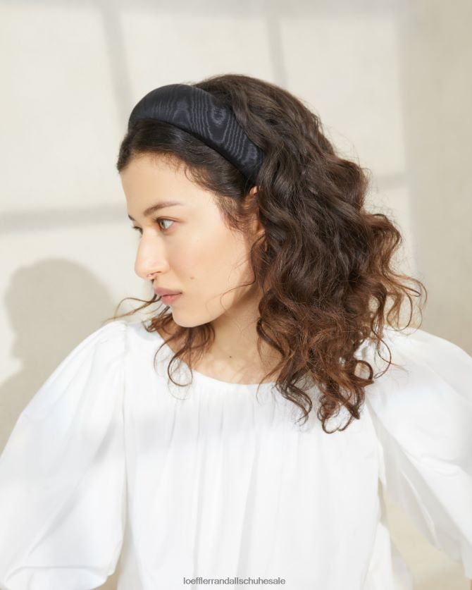 Frauen Loeffler Randall Bellamy-Stirnband schwarzes Moiré Zubehör 846824148