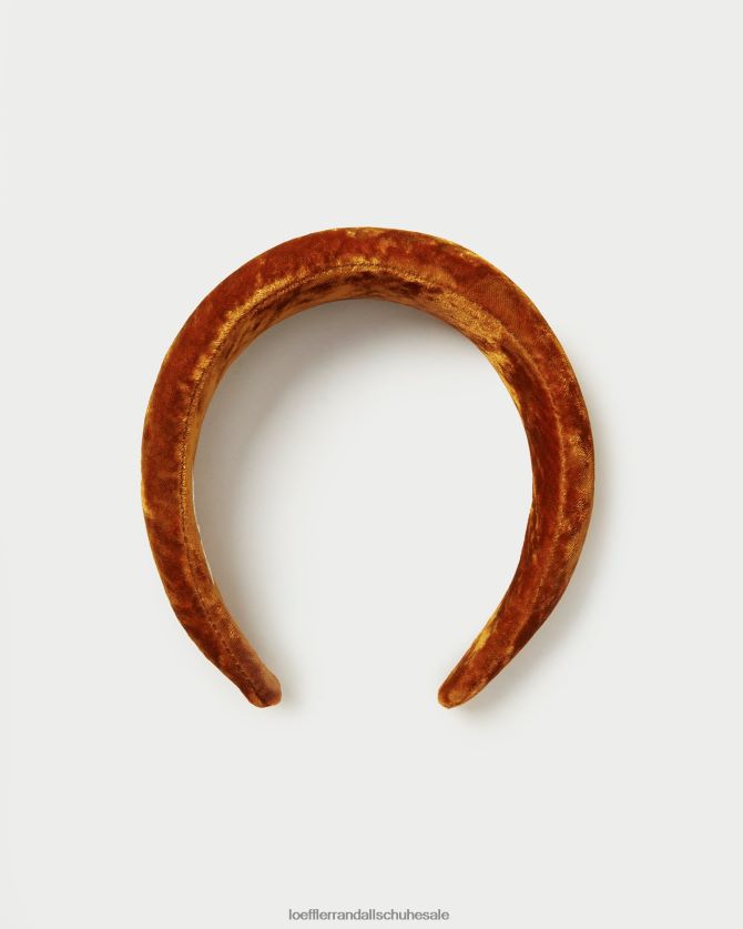 Frauen Loeffler Randall Stirnband aus Bellamy-Samt Ocker Zubehör 846824145