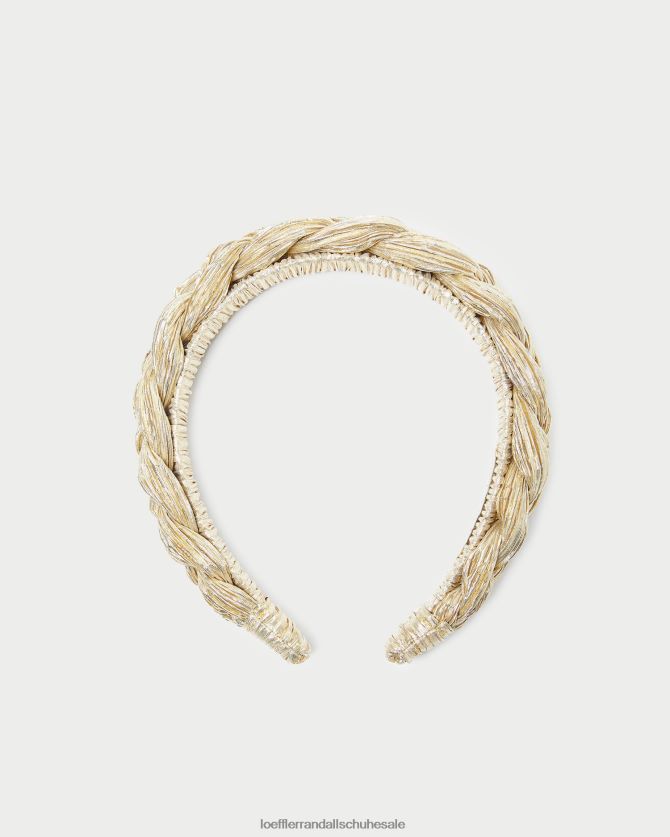 Frauen Loeffler Randall fliederfarbenes geflochtenes Stirnband Gold Zubehör 846824139