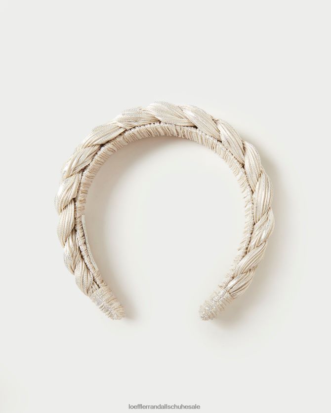 Frauen Loeffler Randall fliederfarbenes geflochtenes Stirnband Platin Zubehör 846824140