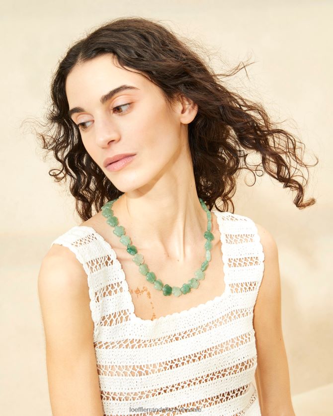 Frauen Loeffler Randall Halskette mit Blumenperlen von Mina Salbei Zubehör 846824412