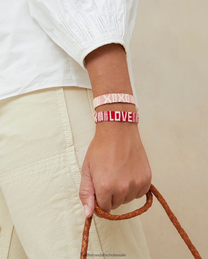 Frauen Loeffler Randall Ich liebe Xoxo-Armbänder rot Rosa Zubehör 846824406