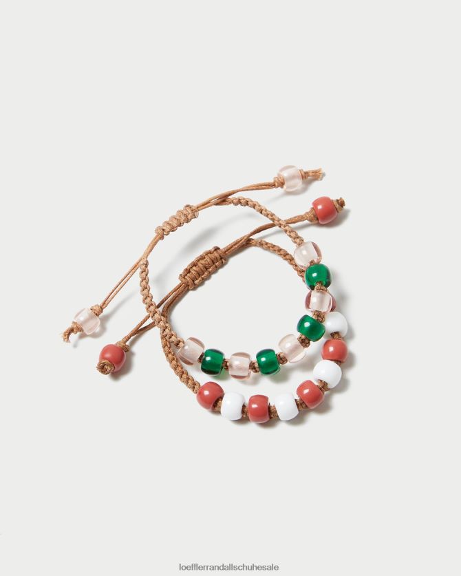 Frauen Loeffler Randall Zena-Perlenarmband-Set rosa multi Zubehör 846824407