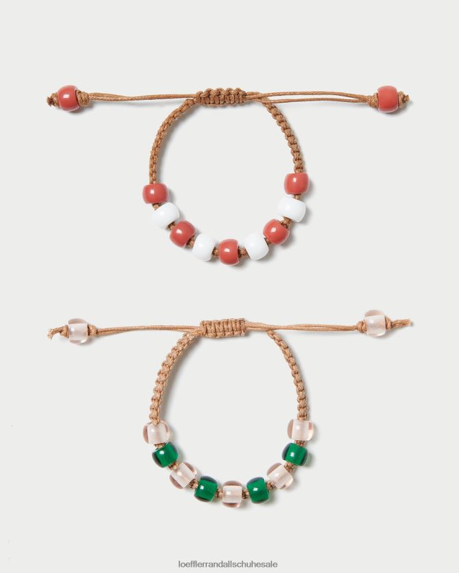 Frauen Loeffler Randall Zena-Perlenarmband-Set rosa multi Zubehör 846824407